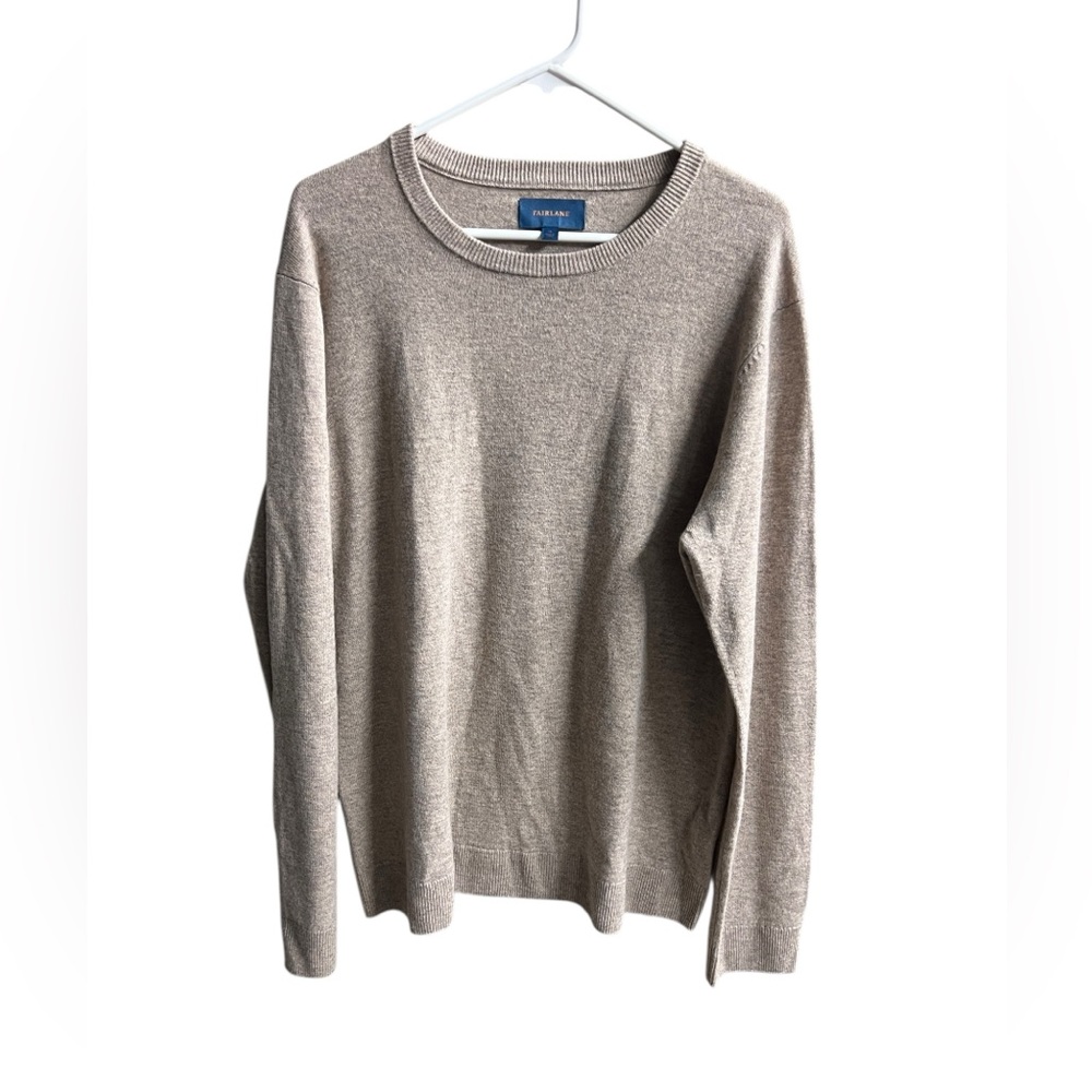 Fairlane XL tan wool and cashmere crewneck sweater